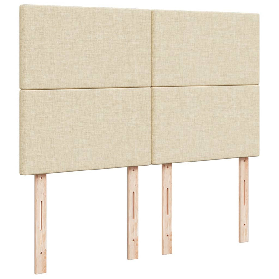 Boxspring met matras stof crèmekleurig 140x190 cm