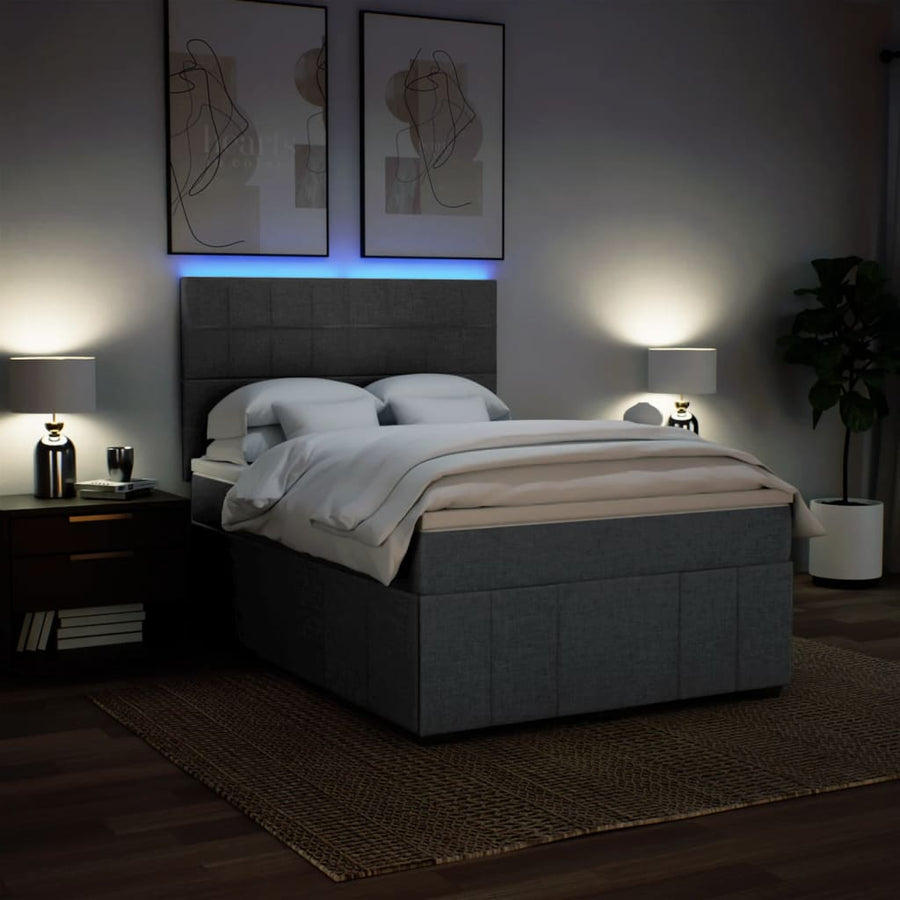 Boxspring Met Matras Stof 140 x 190 cm