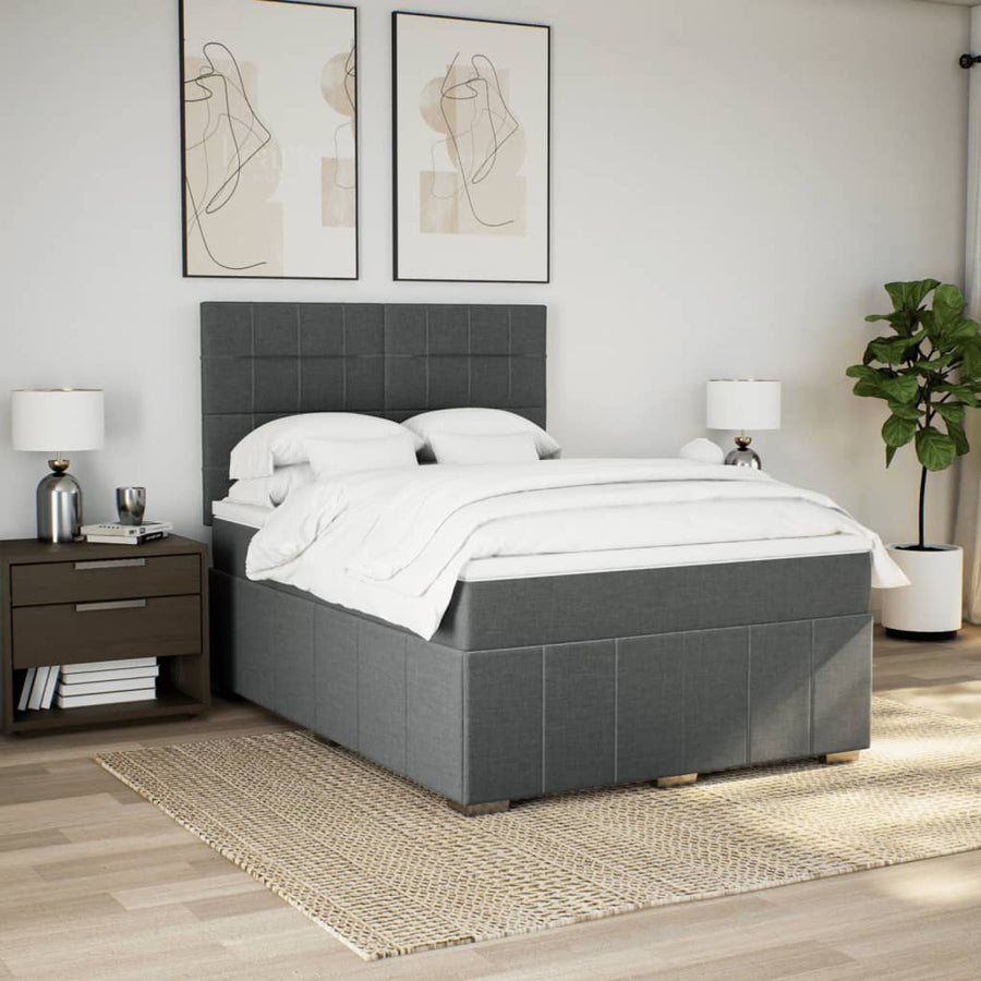 Boxspring Met Matras Stof 140 x 190 cm