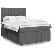 Boxspring met matras 140x190 cm grijs stof