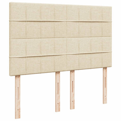 Boxspring met matras stof crèmekleurig 140x190 cm