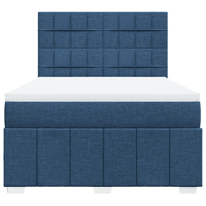 Boxspring met matras stof blauw 140x190 cm