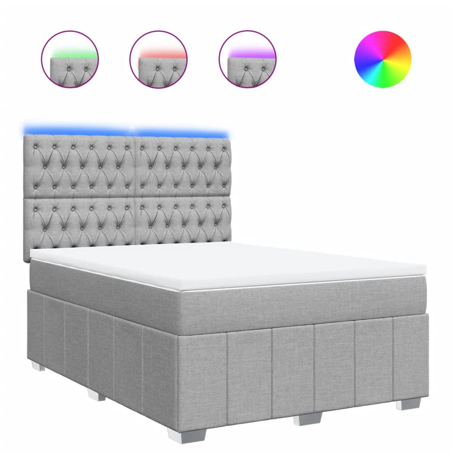 Boxspring Met Matras Stof 140 x 190 cm