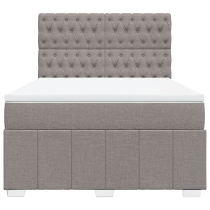 Boxspring met matras stof taupe 140x190 cm