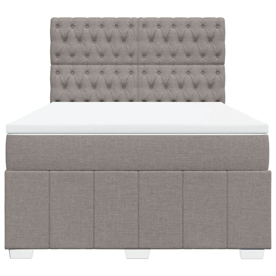 Boxspring met matras stof taupe 140x190 cm