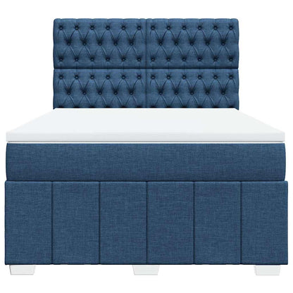 Boxspring met matras stof blauw 140x190 cm