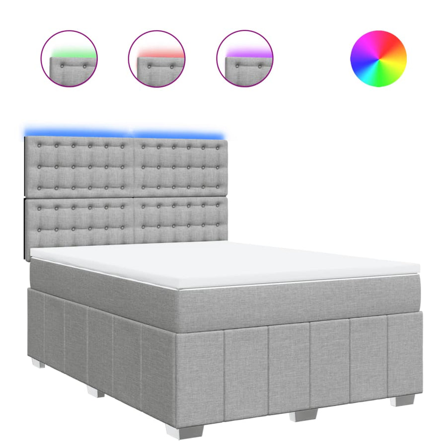 Boxspring Met Matras Stof 140 x 190 cm
