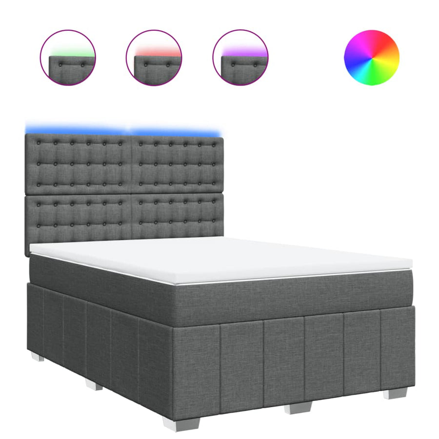 Boxspring Met Matras Stof 140 x 190 cm