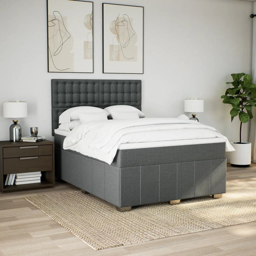 Boxspring Met Matras Stof 140 x 190 cm