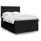 Boxspring met matras 140x190 cm zwart stof