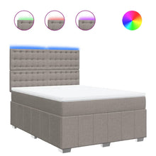 Boxspring met matras stof taupe 140x190 cm