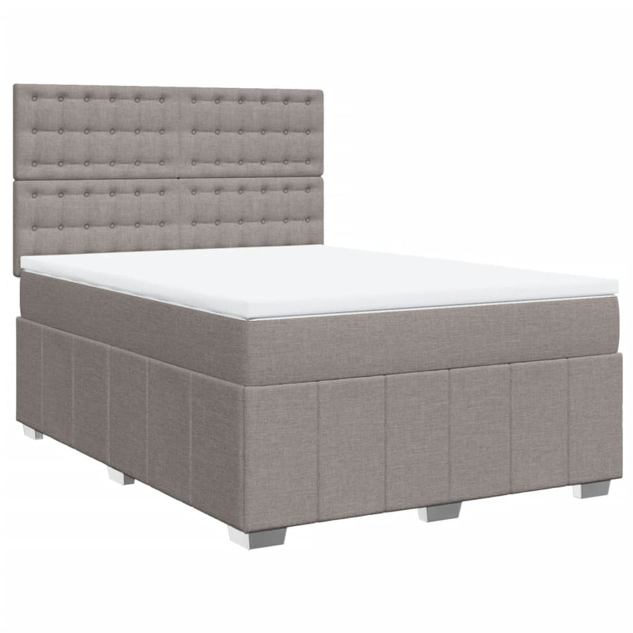 Boxspring met matras stof taupe 140x190 cm