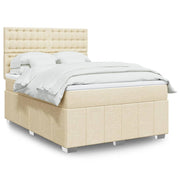 Boxspring met matras 140x190 cm crèmekleurig