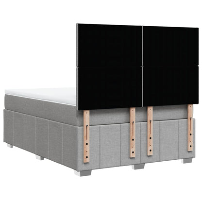 Boxspring met matras stof lichtgrijs 140x200 cm