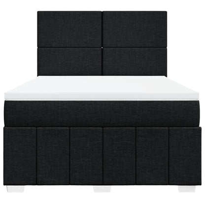Boxspring met matras stof zwart 140x200 cm