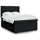 Box spring bed with black fabric mattress 140x200 cm