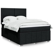 Boxspring met matras zwart 140x200 cm