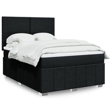 Boxspring met matras stof zwart 140x200 cm
