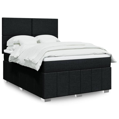 Boxspring met matras stof zwart 140x200 cm