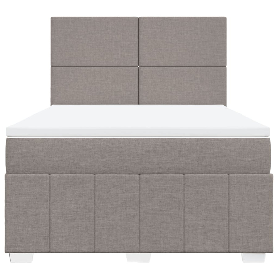 Boxspring met matras stof taupe 140x200 cm