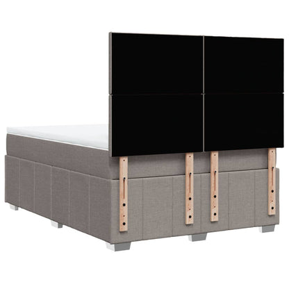 Boxspring met matras stof taupe 140x200 cm
