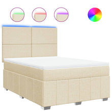 Boxspring met matras stof crèmekleurig 140x200 cm