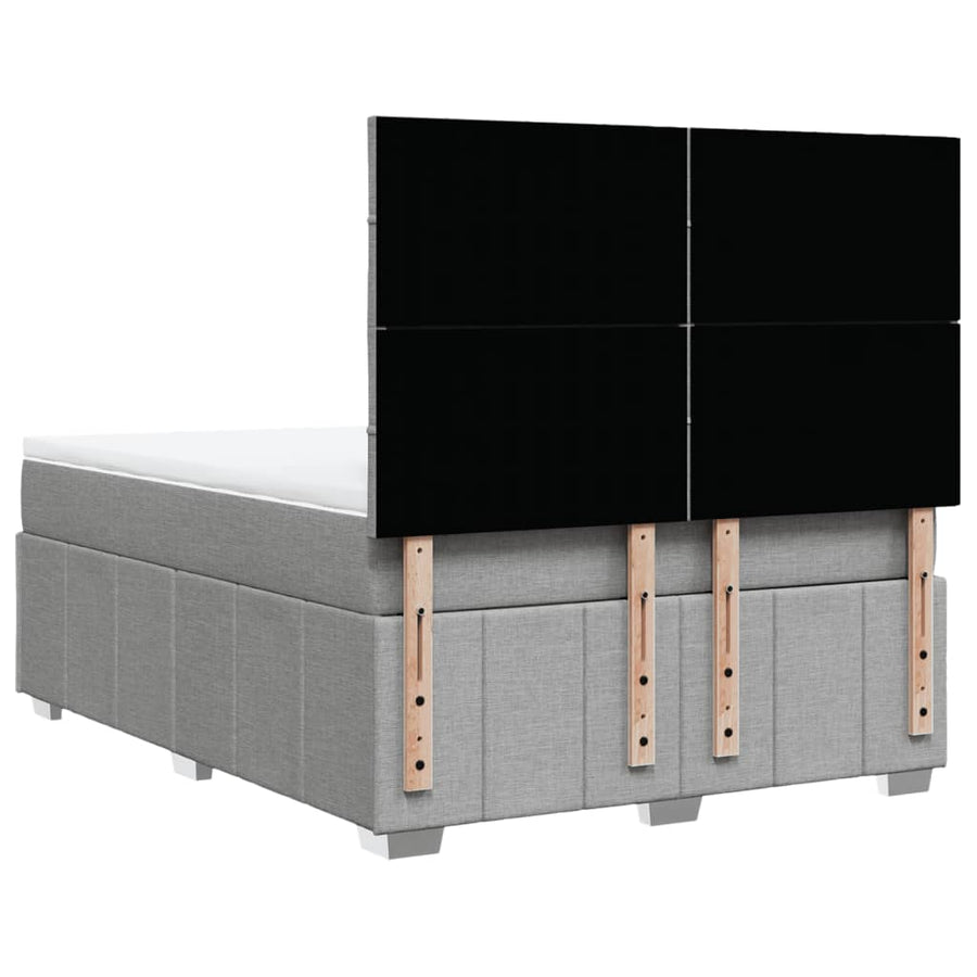 Boxspring met matras stof lichtgrijs 140x200 cm