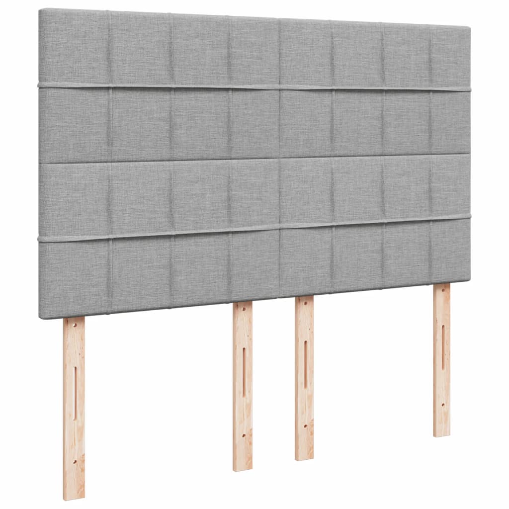 Boxspring met matras stof lichtgrijs 140x200 cm