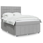 Boxspring met matras 140x200 cm lichtgrijs