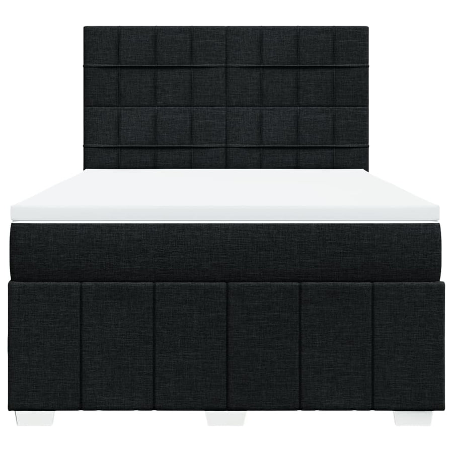 Boxspring met matras stof zwart 140x200 cm