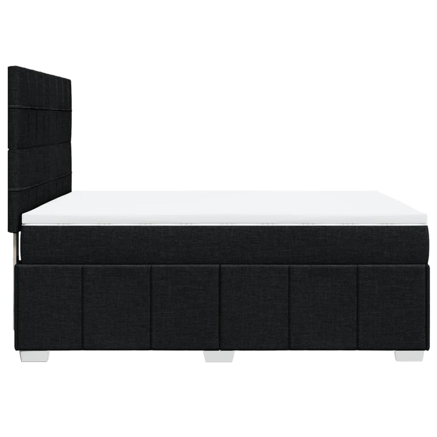 Boxspring met matras stof zwart 140x200 cm