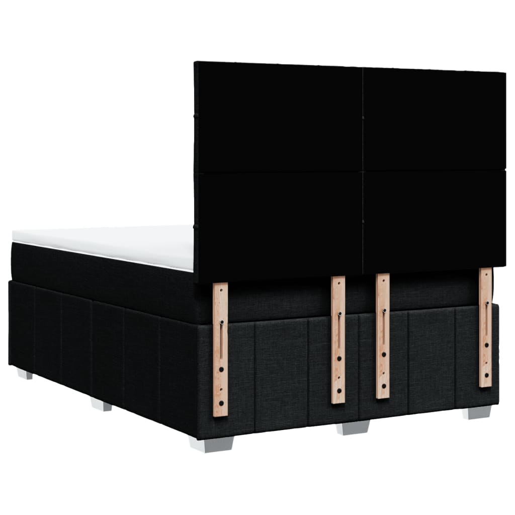Boxspring met matras stof zwart 140x200 cm