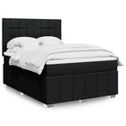 Box spring bed with black fabric mattress 140x200 cm