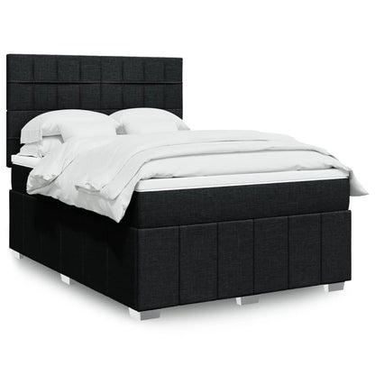 Boxspring met matras stof zwart 140x200 cm