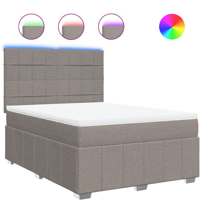 Boxspring met matras stof taupe 140x200 cm