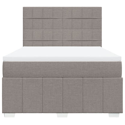Boxspring met matras stof taupe 140x200 cm