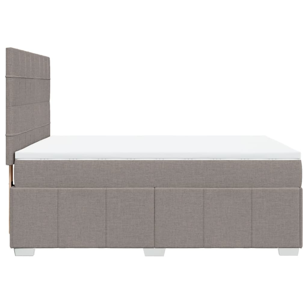 Boxspring met matras stof taupe 140x200 cm