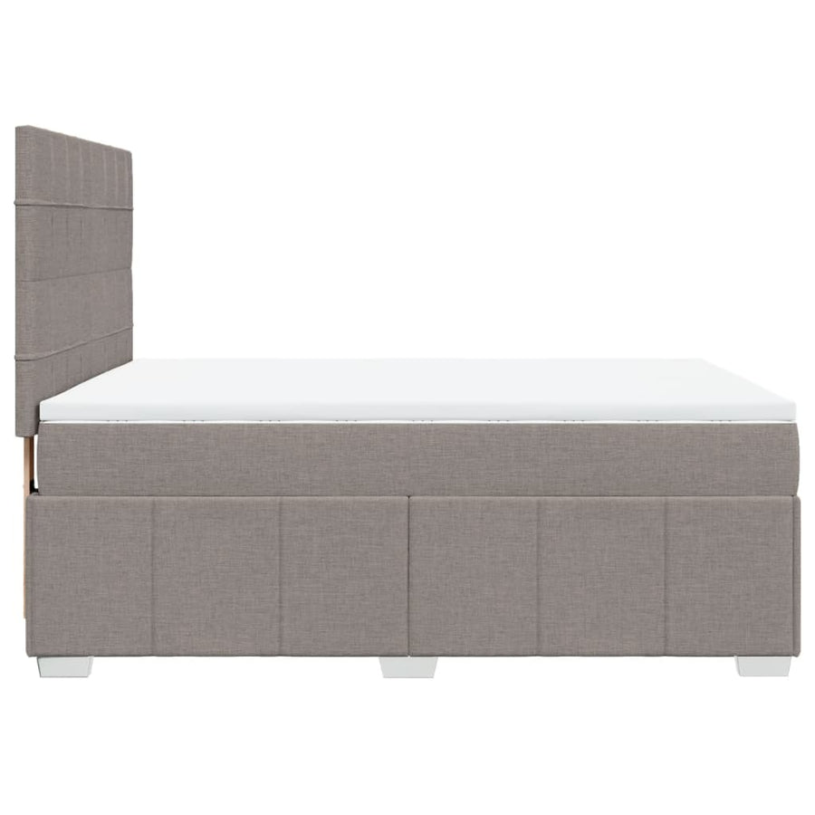 Boxspring met matras stof taupe 140x200 cm
