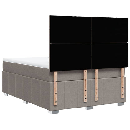 Boxspring met matras stof taupe 140x200 cm