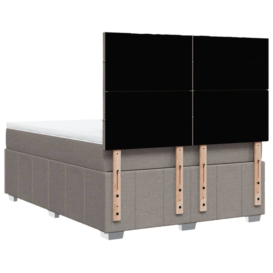 Boxspring met matras stof taupe 140x200 cm