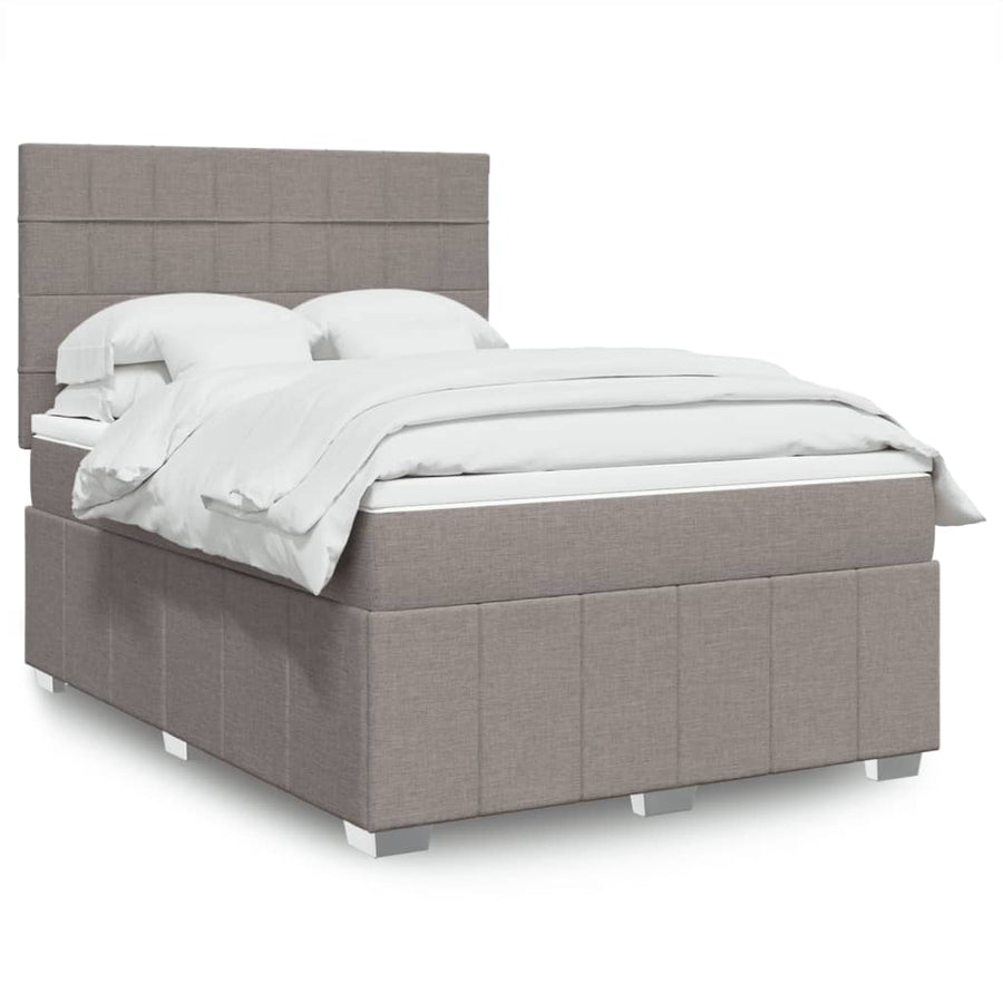 Boxspring met matras stof taupe 140x200 cm