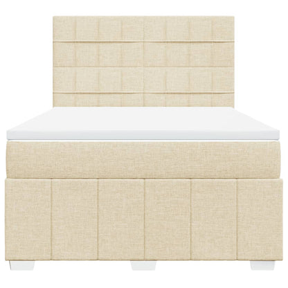 Boxspring met matras stof crèmekleurig 140x200 cm