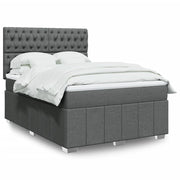 Boxspring met matras 140x200 cm donkergrijs