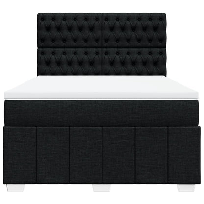 Boxspring met matras stof zwart 140x200 cm