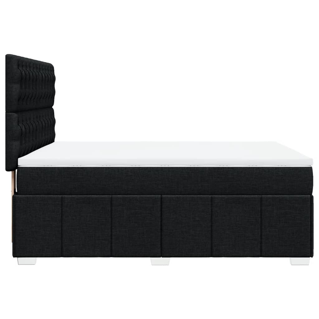 Boxspring met matras stof zwart 140x200 cm
