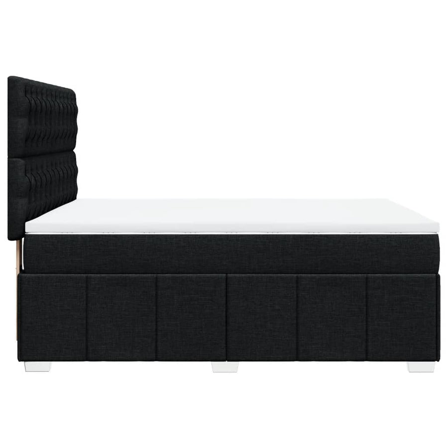 Boxspring met matras stof zwart 140x200 cm