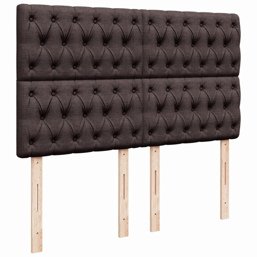 Boxspring met matras stof donkerbruin 140x200 cm