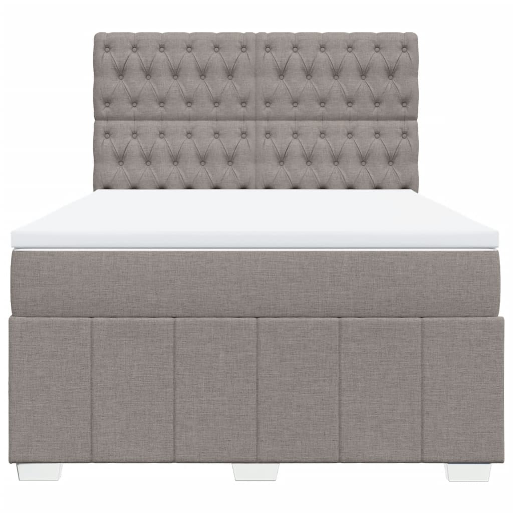 Boxspring met matras stof taupe 140x200 cm