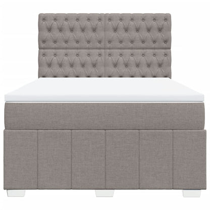 Boxspring met matras stof taupe 140x200 cm