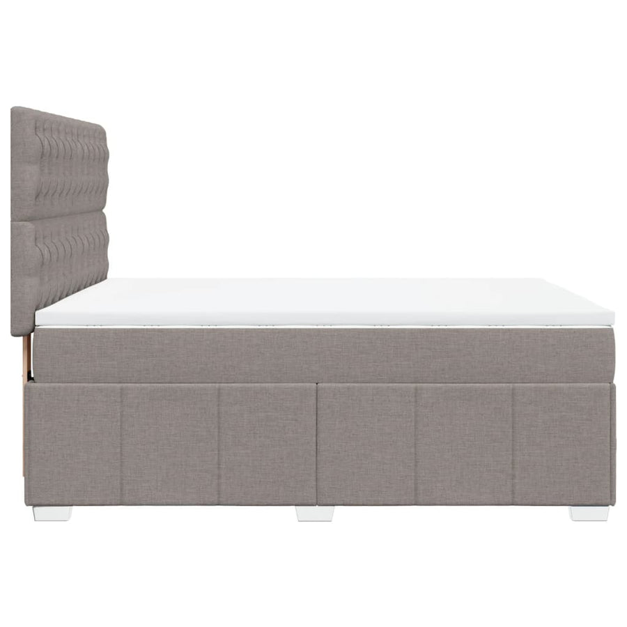 Boxspring met matras stof taupe 140x200 cm